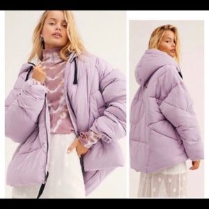 Free People purple puffer jacket